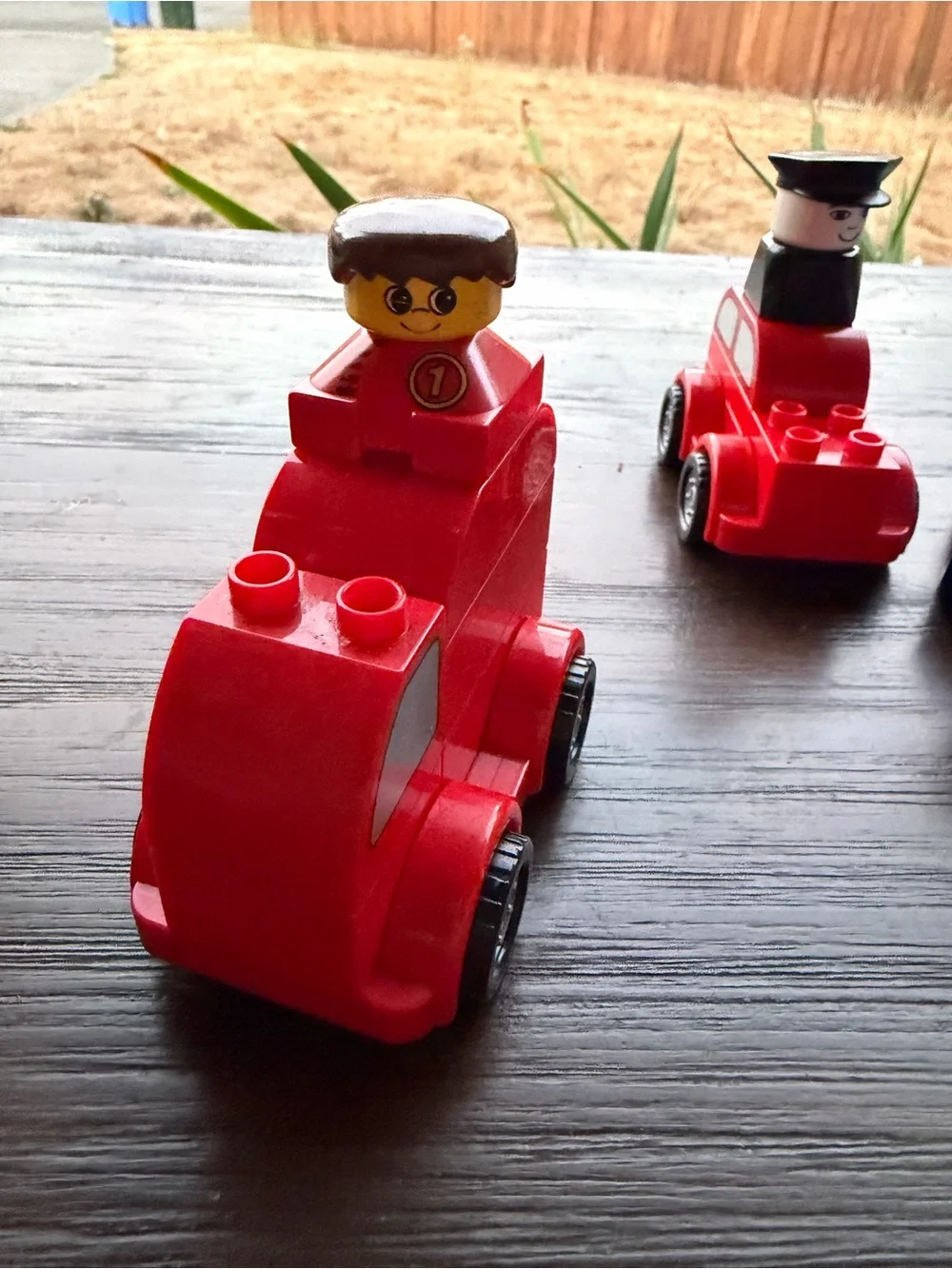 Lego duplo Pull-Back Toy Cars with Mini Figures - Green, Red, Blue, Red